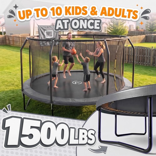 14ft black trampoline outdoor - 14ft,